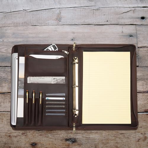 Leather 3 Ring Portfolio for 8.5 x 14" Pad and 15" Laptop - Image 2