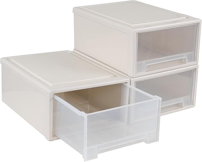 18 Quart Plastic Compact Stacking Storage Drawers, Stackable Plastic Drawers Organizer, 3 Packs - Image 7