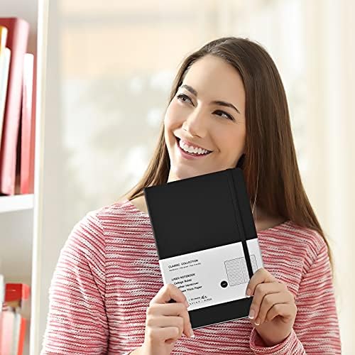 Coopay 6 Pack A5 Journal Notebooks Bulk, 160 Pages, 100GSM Thick Paper, 8.3 x 5.5 inch Hardcover Lined Leather Journals for Writing Office School Business Work Men Women (Black/Brown/Green) - Image 6