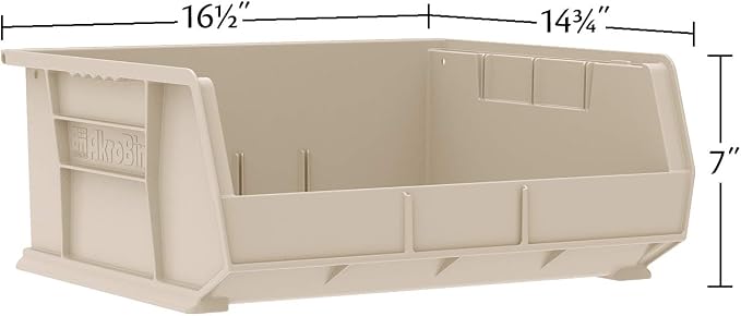 Akro-Mils 30250 AkroBins Plastic Storage Bins, 15"x16"x7", Black, 6-Pack | Space-Saving Stackable Bins for Garage, Pantry, Craft Organization - Image 3