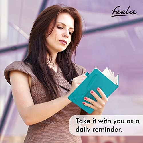 feela 18 Pack Journal Notebook for Work, Business Notebook Bulk Hardcover Lined Writing Journal with Pen Holder for Men Women Note Taking, with 18 Black Pens, 120 GSM, 5.1”x8.3”, A5, Emerald - Image 6