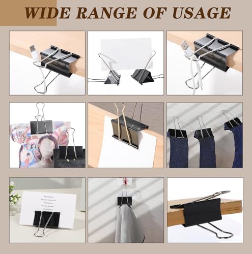 Jetec 50 Pcs 3 Inch Jumbo Binder Clips Black Extra Large Binder Clips Bulk - Image 5