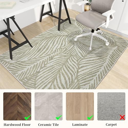 Office Chair Mat for Hardwood Floor, 48"x36" Easy Glide Computer Desk Mat Protector for Rolling Chair Under Desk Rug Nonslip Backing, Machine Wash (Modern) - Image 3