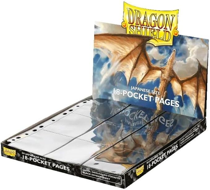 Dragon Shield Binder Pages – 18 Pocket Clear with Black Back – 50x18 Binder Pages - Trading Cards – Card Games - Compatible with Pokemon, Yugioh, and Magic The Gathering MTG TCG OCG & Hockey Cards by DragonShield