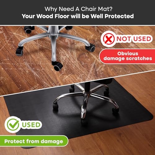 Office Chair Mat for Hardwood Floor: 63" x 51" Extra Large Desk Chair Mat - Image 4