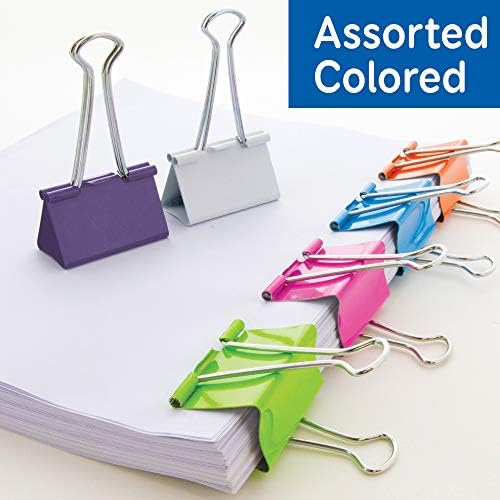 BAZIC Binder Clips Assorted Size & Color, Small Medium Large Paper Clamps Paper Clip, Paperclips for Office Home (12/Pack), 144-Packs - Image 4