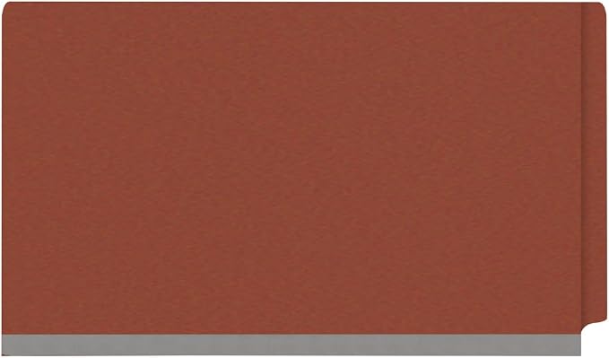 Ecom Folders End Tab Pressboard Classification Folders | Legal Size 25 Pt Type III Stock with 3 Dividers & 3" Tyvek Expansion | 2 Fasteners Pos 1 & 3 for Medical & Office Docs | Brick Red, Box of 10 - Image 3