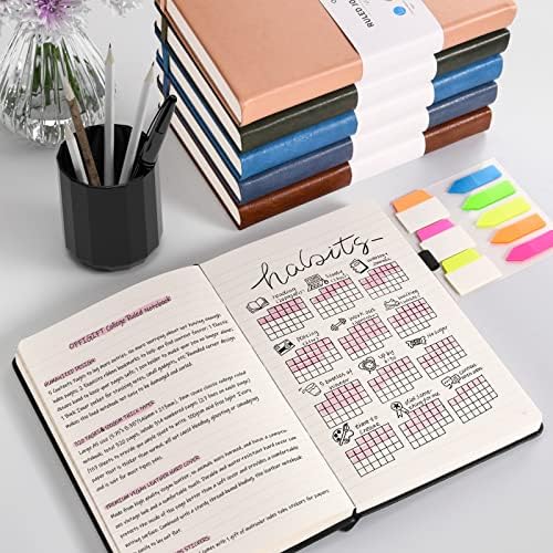 5 Pack College Ruled Notebook Bulk, A5, 312 Numbered Page Thick Journal Set - Image 6