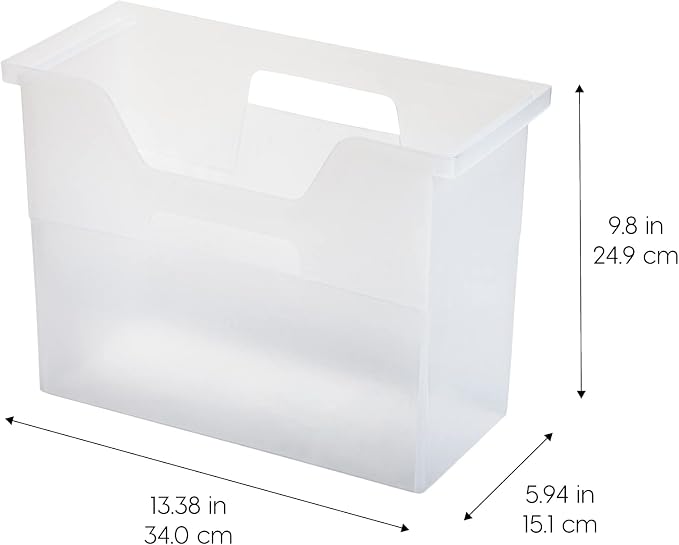 IRIS USA 6-Pack Medium Desktop File Box with Open Lid, Clear | Organize paperwork, mail, magazines, and office supplies with portable storage for desks, classrooms, and home workspaces - Image 2