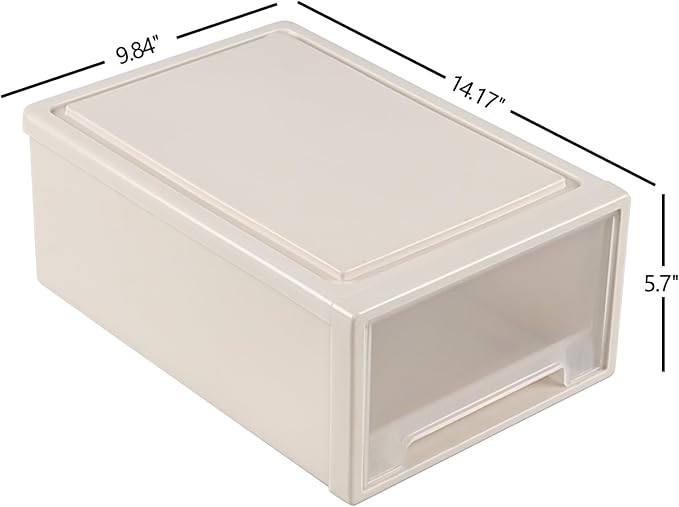 13 Quarts 3 Packs Plastic Stacking Storage Drawers, Plastic Storage Drawer Unit - Image 3