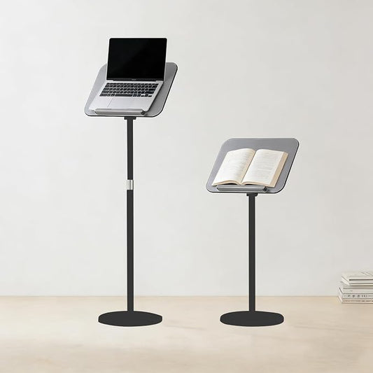 Floor Standing Book Stand, Adjustable Height and Angle Multifunctional Standing Reading Stand,Metal Material Music Sheet Stand，Support for Reading,Podiums. (Black) by Unknown