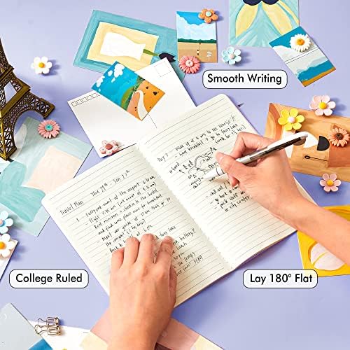 feela 36 Pack Soft Cover Journal Bulk, Lined Blank Travel Journal for Women Men Writing, Notebooks College Ruled for Work, Note Taking Notebook School Business Supplies, 8.2” x 5.5”, A5, Light Purple - Image 3