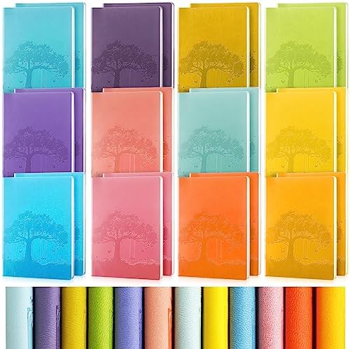 TaoBary A5 PU Leather Journals Bulk Colorful Tree Journal Notebook Soft Leather Cover Lined Ruled Writing Notebook for Back to School Office Group Team Volunteer(Multi Colors,24 Pcs) by TaoBary
