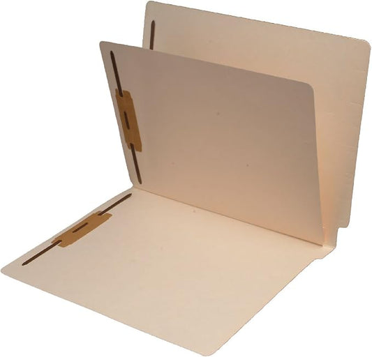 11 Pt. Manila Folders, Full Cut End Tab, Letter Size, 1 Divider Installed (Box of 40) by Ecom+Folders
