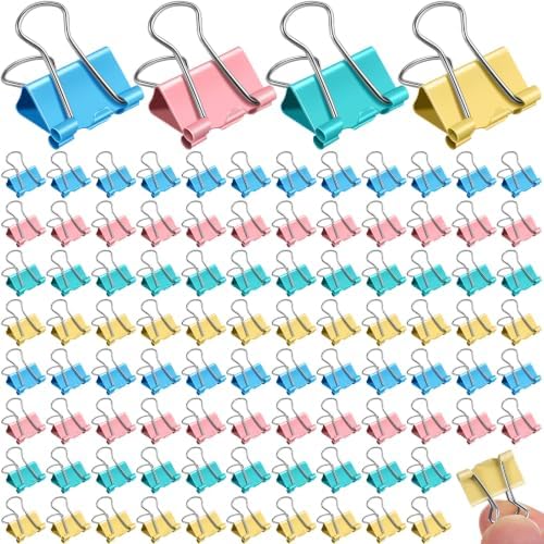 Jetec 200 Pcs Colorful 0.6 Inch Binder Clip Paper Clamp Metal Paper Clip by Jetec