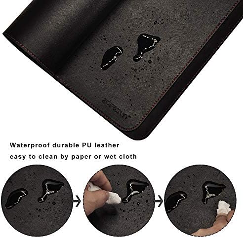 ZORESYN Large Leather Office Desk Pad 63" x 23.6" Black - Image 4