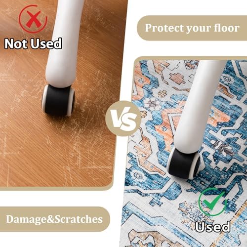 chakme Office Chair Mat for Hardwood Floor, 72"x48" Easy Glide Computer Desk Mat Protector for Rolling Chair Under Desk Rug Nonslip Backing, Machine Wash, (Boho) - Image 4