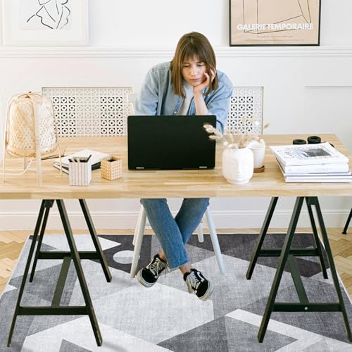 Office Chair Mat for Hardwood Floor, 48"x36" Easy Glide Computer Desk Mat Protector for Rolling Chair Under Desk Rug Nonslip Backing, Machine Wash (Modern) - Image 2