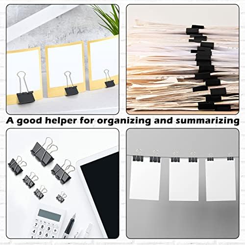 Yexiya 1000 Pcs Binder Clips Bulk Black Metal Clip,Multi Sizes - Image 5