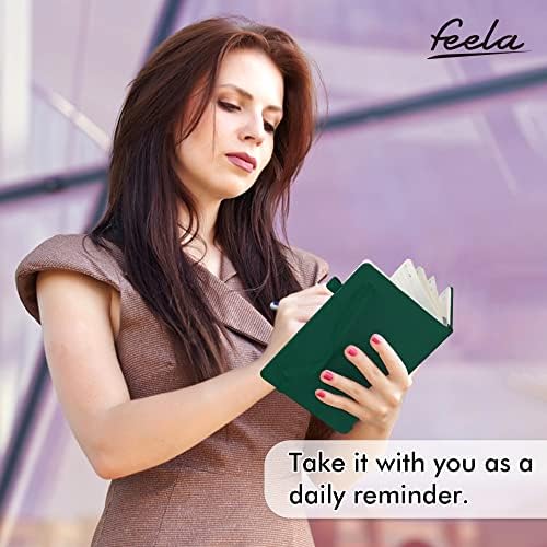 feela 24 Pack Journal Notebook for Work, Business Notebook Bulk Hardcover Lined Writing Journal with Pen Holder for Men Women Note Taking, with 24 Black Pens, 120 GSM, 5.1”x8.3”, A5, Dark Green - Image 6