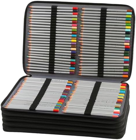 600-Slot Colored Pencil Case, 5-Layer Zipper with Shoulder strap and Handle - Image 2