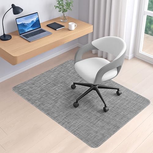 BesWin Office Chair Mat for Hard Floors, 36" x 48" Desk Computer Chair Mat for Wood/Tile Floors, Heavy Duty Non-Slip PVC Hard Floor Protector Mat Desk Rug for Office Home, Grey by BesWin