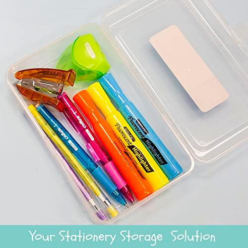 BAZIC PRODUCTS Clear Multipurpose Pencil Box, Stackable, 24-Case - Image 2