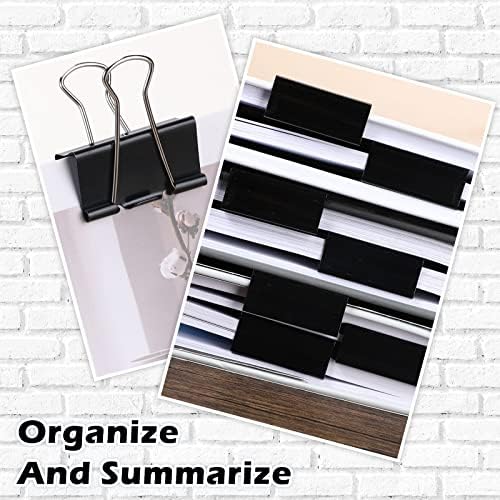 Yexiya 300 Pcs 1.61 Inch Binder Clips Bulk, Paper Clamps,Black - Image 5