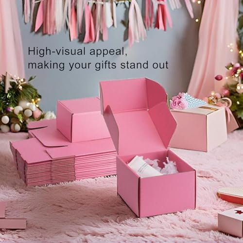 6x6x4 inch Pink Shipping Boxes for Small Business- Set of 25 - Image 6