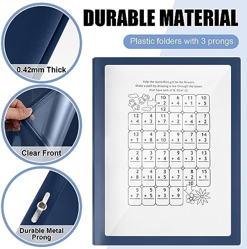 Teling 24 Pcs Report Covers with 3 Prong Presentation Folders, Dark Blue - Image 3
