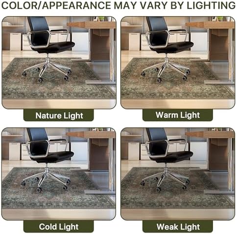 48"x60" Office Chair Mat for Hardwood Floor, Non-Slip Washable Rosewood - Image 6