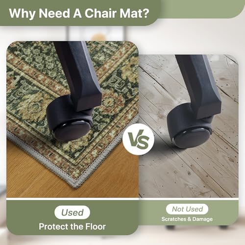 36"x48" Office Chair Mat for Hardwood Floor, Non-Slip Washable Dark Brown - Image 5