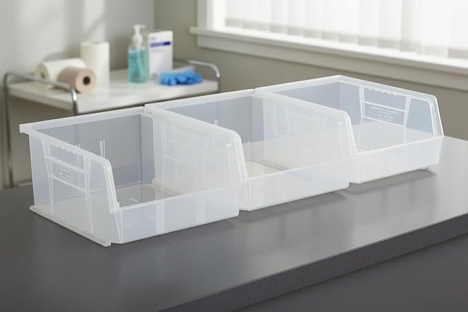 HE HUDSON EXCHANGE 11" x 11" x 5" (3 Pack) Plastic Stackable Storage Bin, Clear - Image 2