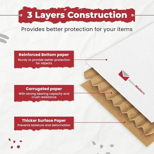 100 Record lp Mailer Mailers White Holds 1 to 4 Albums - 12" Record LP Vinyl Cardboard Multi-Depth Closure by ValueMailers … - Image 2
