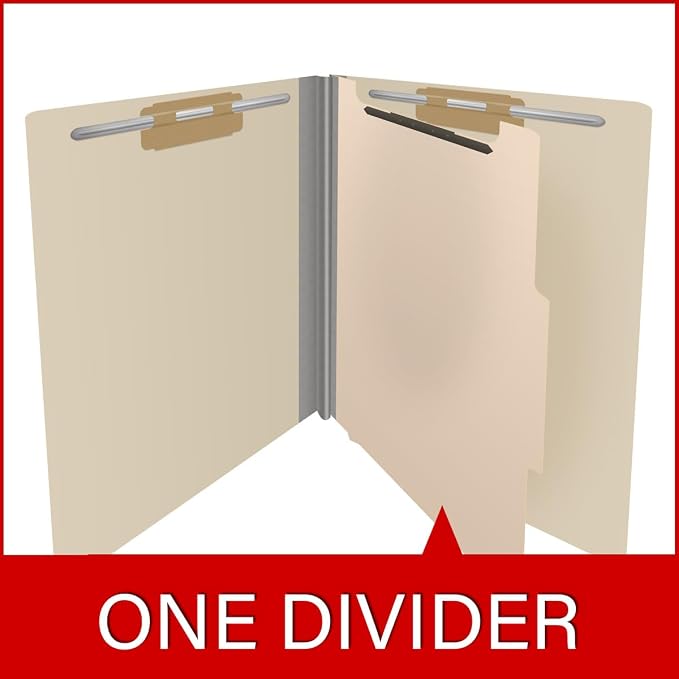 18 Pt. Manila Classification Folders, Full Cut End Tab, Letter Size, 1 Divider (Box of 10) - Image 8