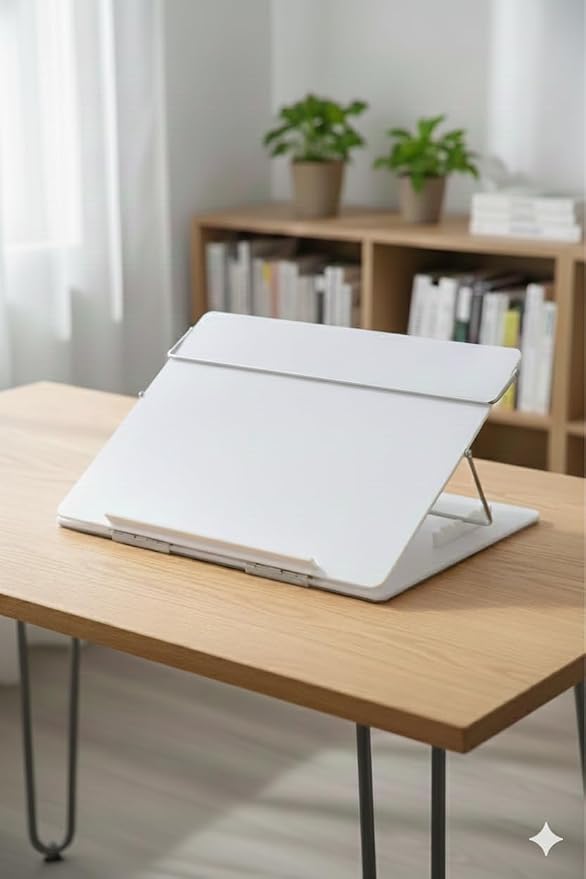 Writing Table TOP Elevator Desk with Height Adjustable (Milky White, 12 x 16 inch) by LUVYANSH