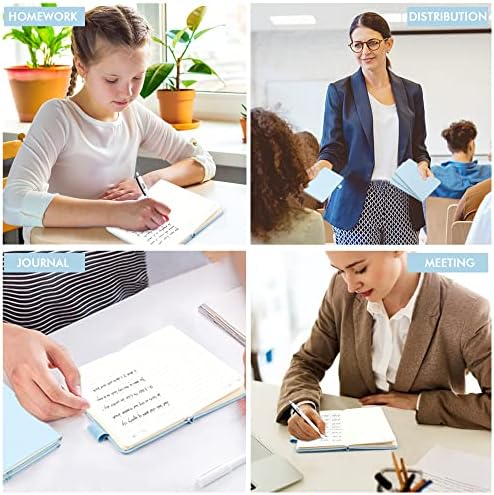 feela 15 Pack Pocket Small Notebooks Bulk, Mini Cute Memo Notepads Hardcover College Ruled Lined Journals with Pen Holder for Women Girls Office School, with 15 Black Pens, 3.5”x 5.5”, A6, Light Blue - Image 7