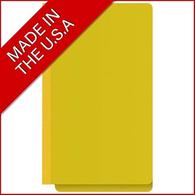 Ecom Folders End Tab Pressboard File Folders | Legal Size 25 Pt Stock with 2" Tyvek Expansion | Full Cut Tabs for Medical Charts, Legal Documents & Office Records | Yellow, Box of 25 - Image 5