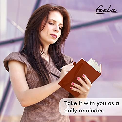 12 Pack Notebooks Journals Bulk with 12 Black Pens, Feela A5 Hardcover Notebook Classic Ruled Journal Set with Pen Holder for School Business Work Travel Writing, 120 GSM, 5.1”x8.3”, Brown - Image 6