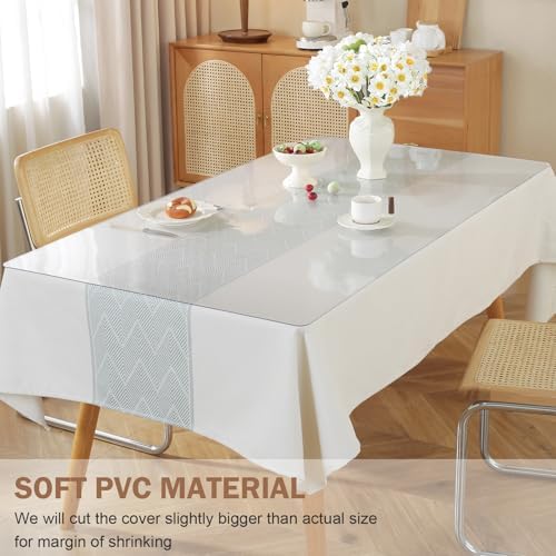 LovePads Frosted Table Cover Protector 42 x 60 in, 1.5mm Thick Plastic Mat - Image 4
