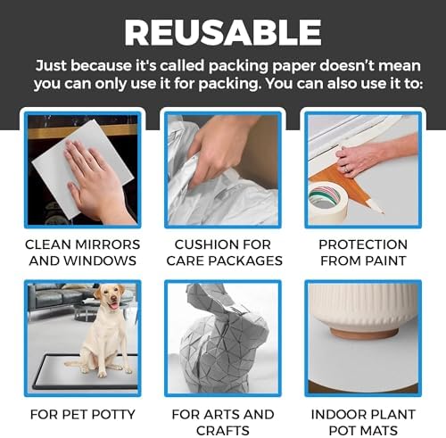 Bryco Goods Newsprint Packing Paper Sheets for Moving - 1.5lb - 50 Sheets of Newspaper Paper - Wrapping and Protecting Fragile Items, Box Filler, Shipping Supplies - 27" x 17" - Made in the USA - Image 6