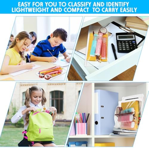 Zhehao 200 Pcs A6 Zipper Pouch Bulk, Clear Pencil Envelopes, White - Image 5
