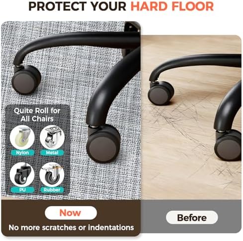 BAGAIL Office Chair Mat for Hardwood Floor, 35"x47" Heavy Duty Computer Chair Mat - Fast Flat & Smooth Glide - Non-Slip Desk Chair Floor Protector for Home Office - Black - Image 3