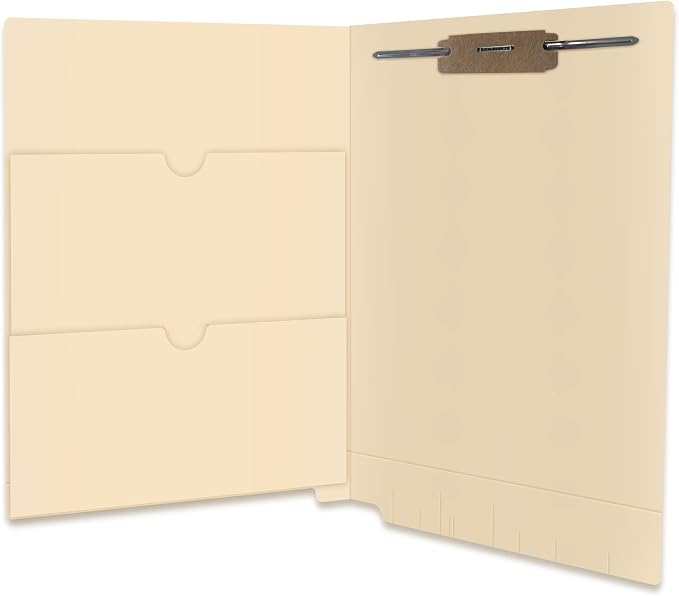 Pocket File Folders, Doctor Stuff, Reinforced End Tab Folder with Double Pocket on Inside, Fastener in Position 1, 11 pt Manila Stock, Carton of 250 - Image 3