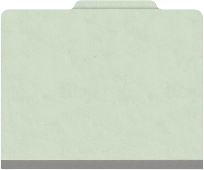 25 Pt. Pressboard Classification Folders, 2/5 Cut ROC Top Tab, Letter Size, No Dividers, Pale Green (Box of 25) - Image 3