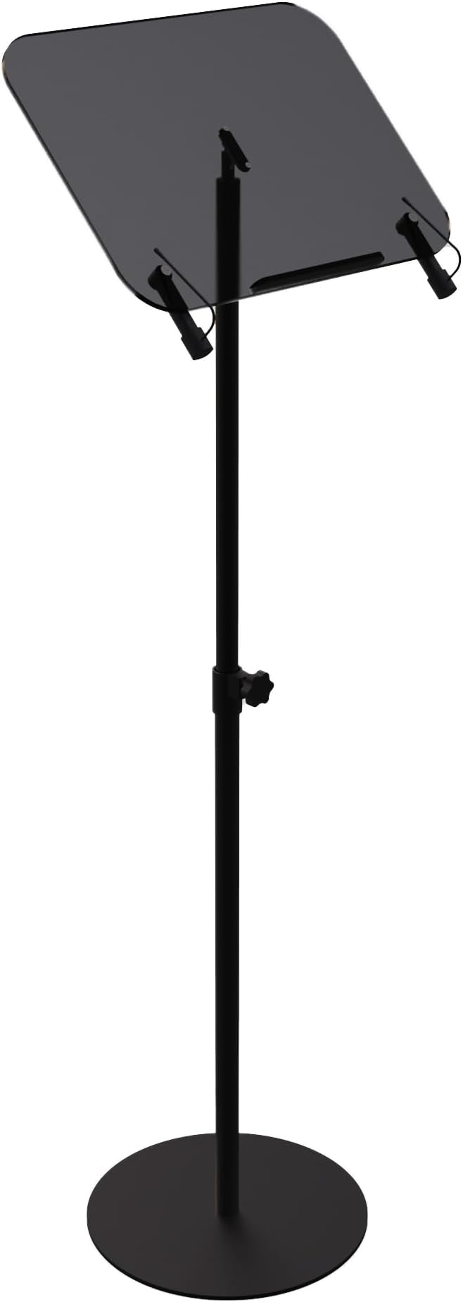 Black Acrylic Podium with Adjustable Height Small Acrylic Podium Stand Black Music Stands Book Stand for Reading Floor Holder Stand with Page Paper Clip for Cookbooks Music by CRYSFLOA
