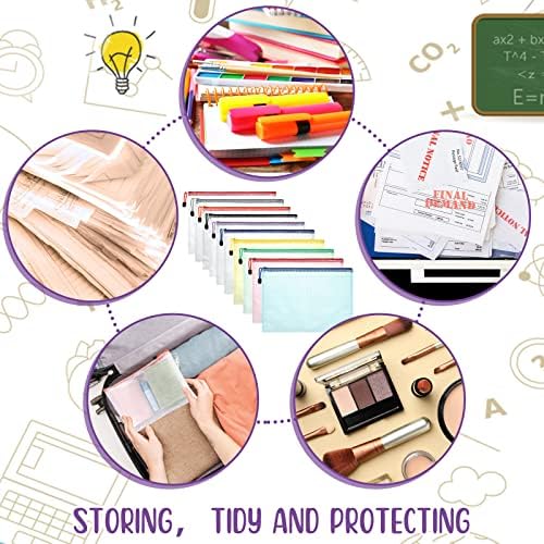 Zhehao 100 Pcs A4 Mesh Zipper Pouch Bag Bulk Mesh Pouch with Zipper - Image 5