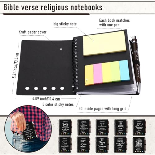 Kosiz 100 Pcs/ 50 Set Christian Gift Bulk, Bible Verse Bamboo, Black - Image 2