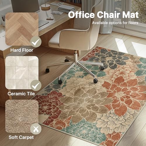 36"x48" Office Chair Mat for Hardwood Floor, Non-Slip Washable Terracotta - Image 3
