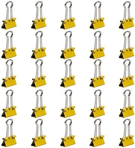 JAM PAPER Colorful Binder Clips - Small - 3/4 Inch (19 mm) - Yellow Binderclips - 25/Pack - Image 2